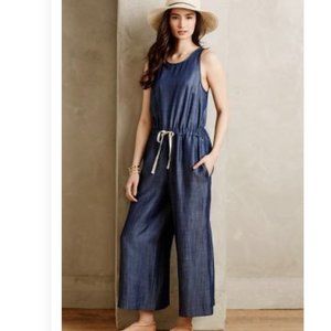 ANTHROPOLGIE: Nomad Morgan Carper Minya Chambray Denim Jumpsuit  (NWOT)
